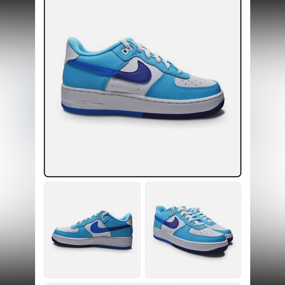 Blue and White Sneakers